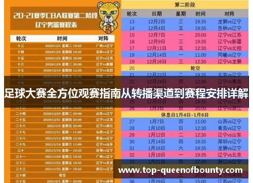 足球大赛全方位观赛指南从转播渠道到赛程安排详解 足球大赛全方位观赛指南从转播渠道到赛程安排详解